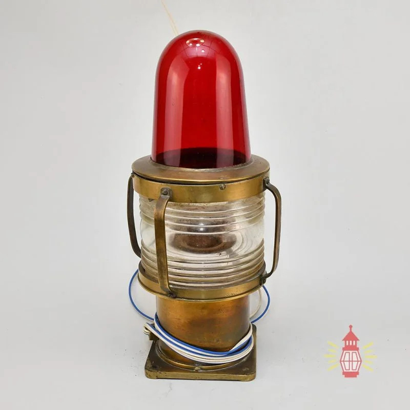 Authentic Vintage Brass Red Port Navigation Light