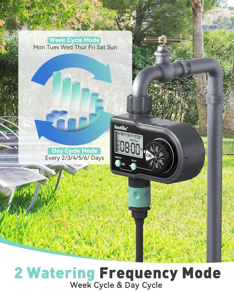 RAINPOINT Sprinkler Timer, Hose Timer with 3 Individual 101P4, Black