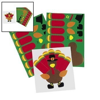 Thanksgiving Make-A-Turkey Stickers 12 sheets