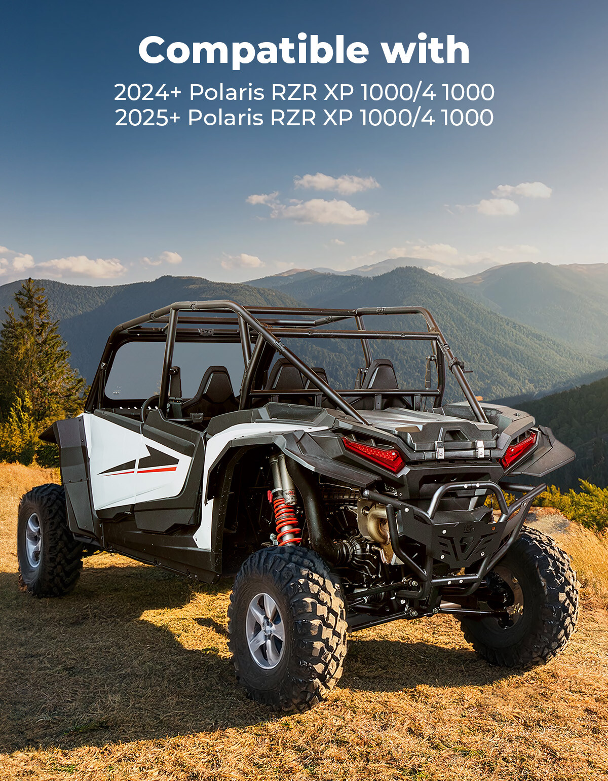 UTV Tonneau Cover Trunk Bed Enclosure Cover for Polaris RZR XP 1000/4 2024-2025