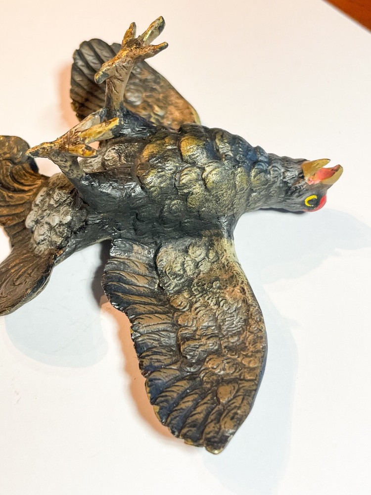 Rare Cold Painted Austrian Vienna Bronze Hawk Bird