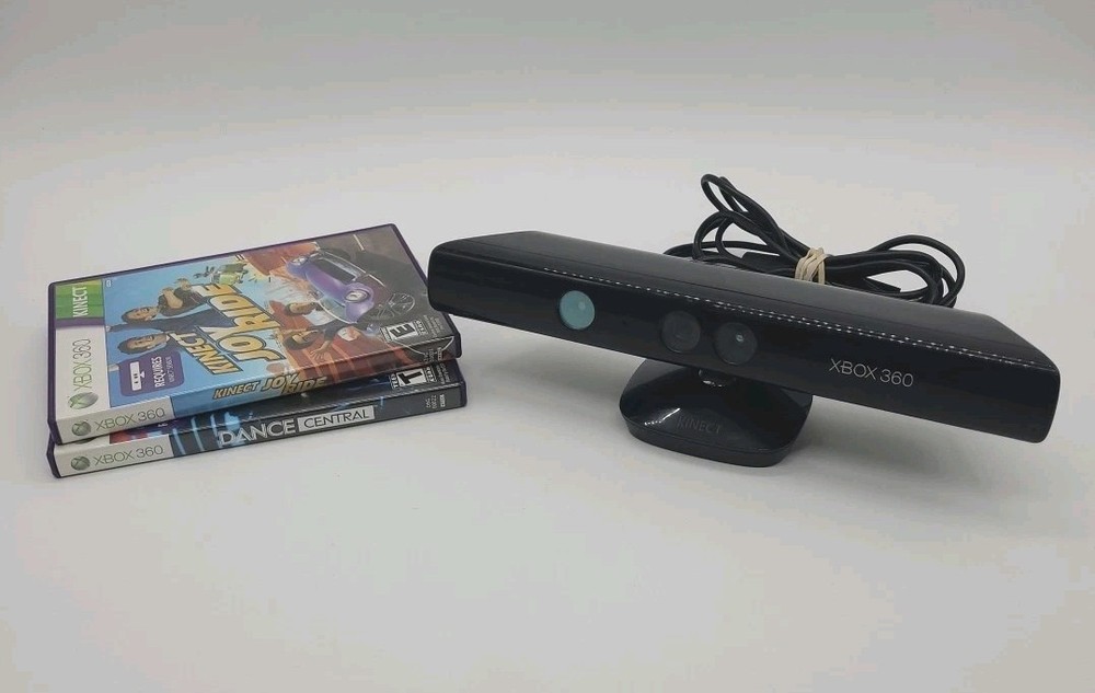 Microsoft Xbox 360 Kinect Sensor Bar Model 1414 Sensor Bar With 2 Games - Black
