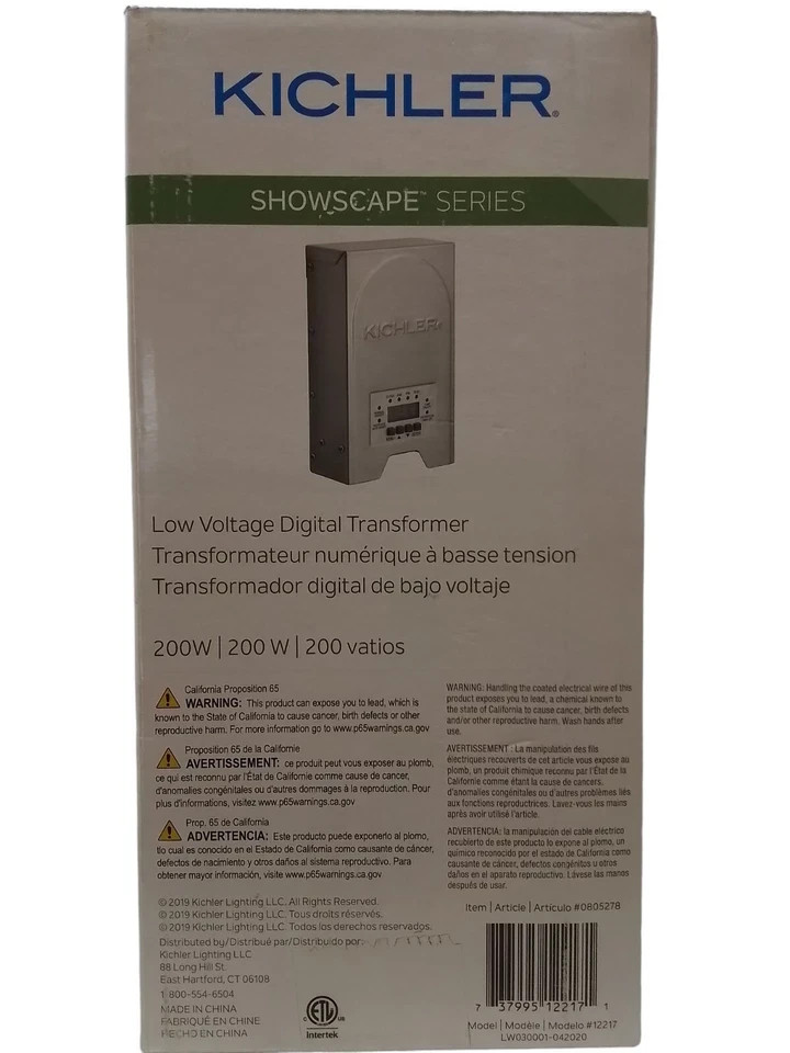 Kichler 12217 Programmable 200W 12V/15V Multi-Tap Landscape Lighting Transformer