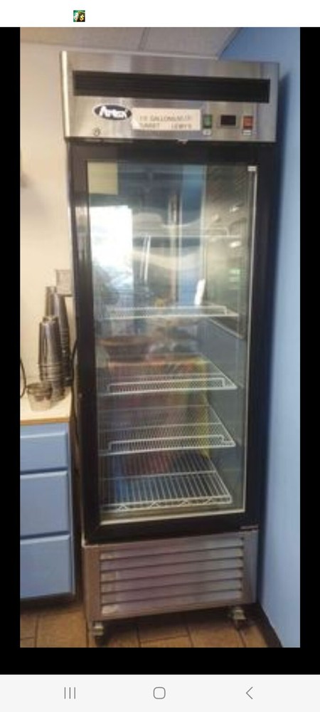 standing freezer with glass door