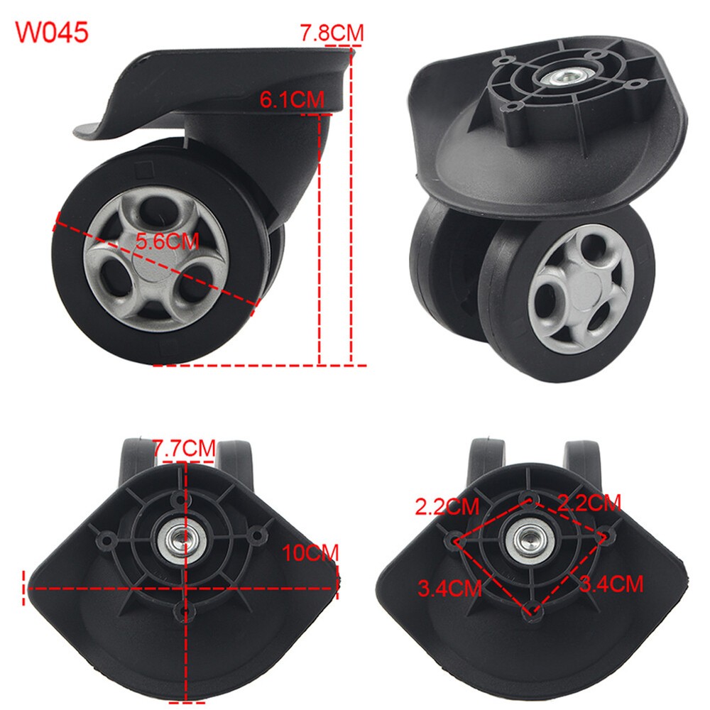 2pcs Replacement Luggage Spinner Wheel Environmentally PVC plastic Black
