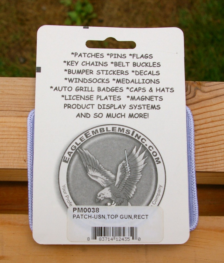 Top Gun Jet Logo 3 5/8" Embroidered Patch by Eagle Emblems Inc.
