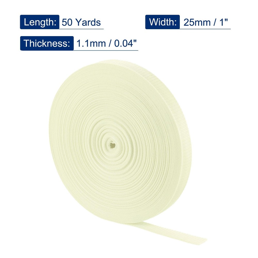 Lightweight Polypropylene Webbing Strap 1" 50 Yards Beige Strapping