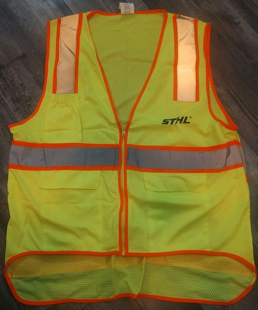 OEM Stihl High Visibility Safety Vest, Mesh Back Solid Front, ANSI Class 2 Large