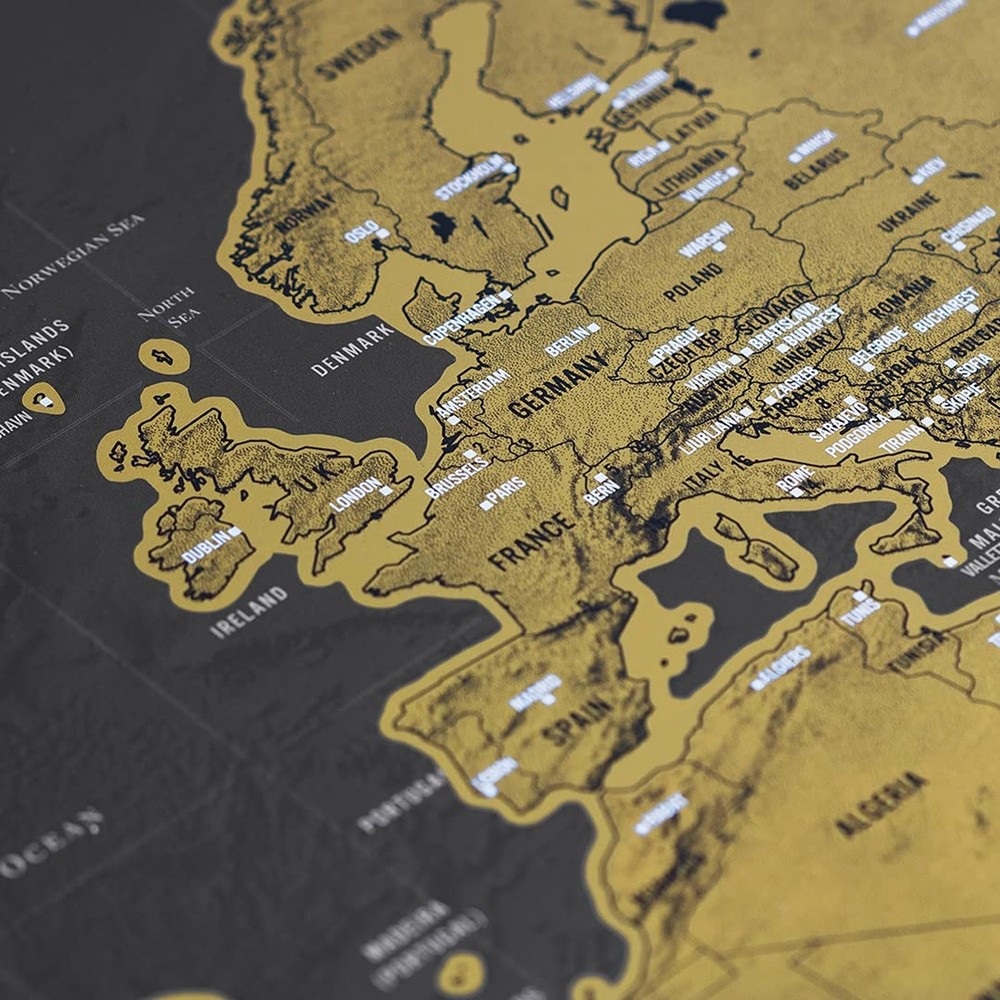 Luckies Scratch Map - Scratch Off World Map - Scratchable Travel Maps - Rub O...