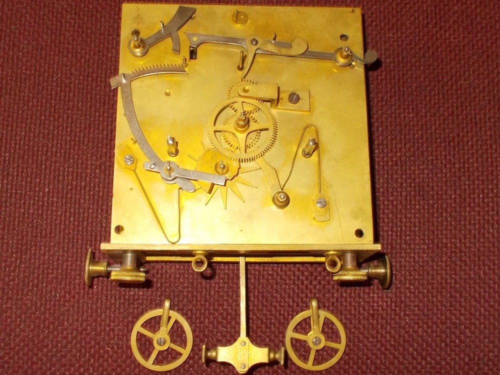 ANTIQUE LENZKIRCH VIENNA WEIGHT DRIVEN SECOND BIT WALL CLOCK MOVEMENT