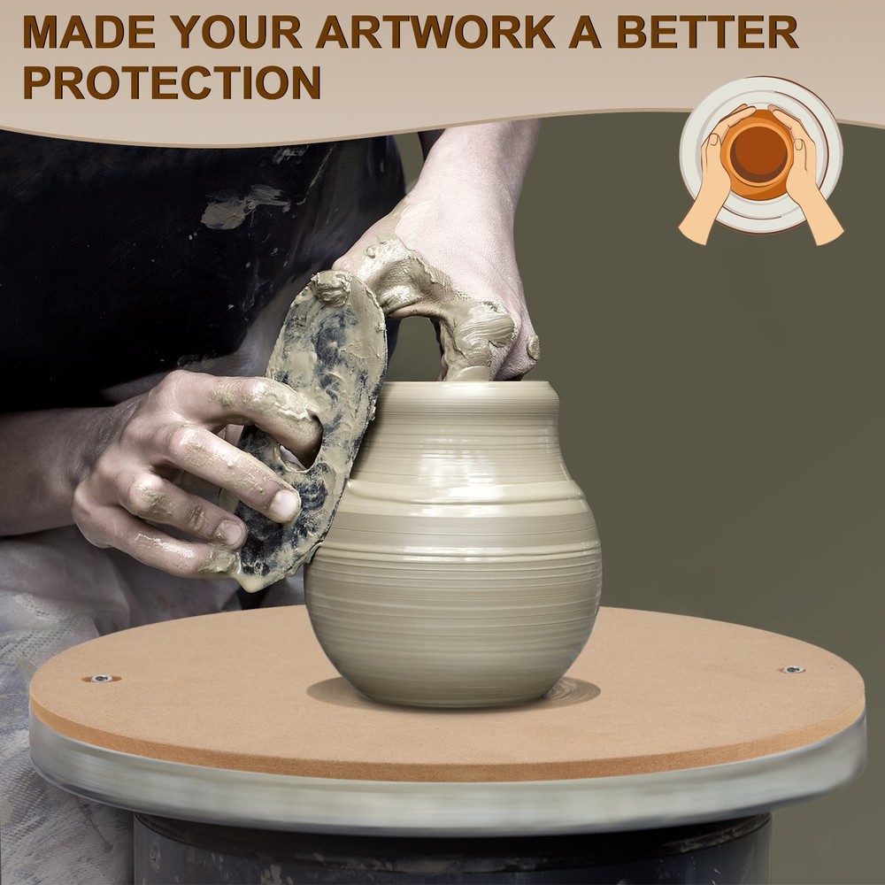 14" Pottery Wheel Bat 1/3" Thick Round, 2Pcs