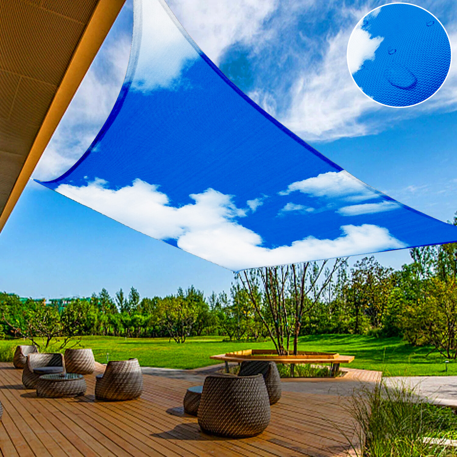 Waterproof Shade Sail Patio Awning Outdoor Garden Pool Sun Canopy Shelter Cover.