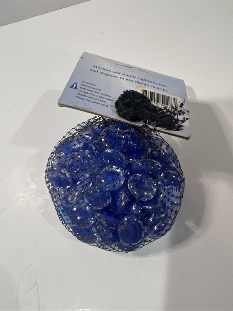 Mega Accent Marbles Diamond Crystal Snow Flake Blue Flat Craft Compliments