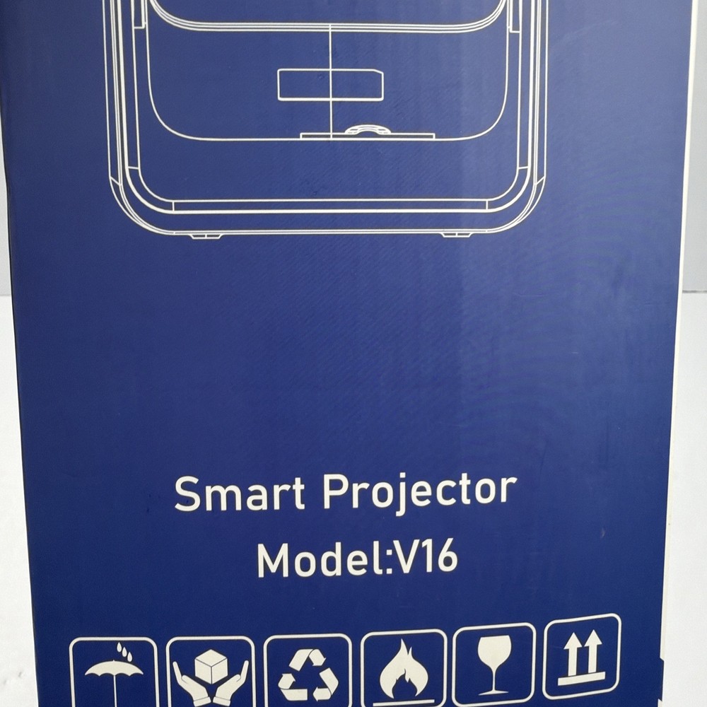 Smart Projector with WiFi and Bluetooth Built-in Apps Model V16 - White