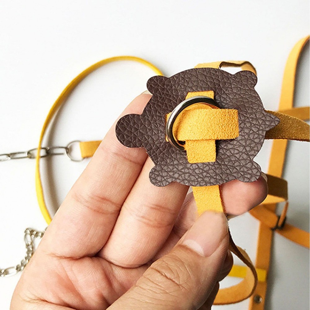 Tortoise Harness Strap Safety Control Soft PU Leather Adjustable Lizard Leash
