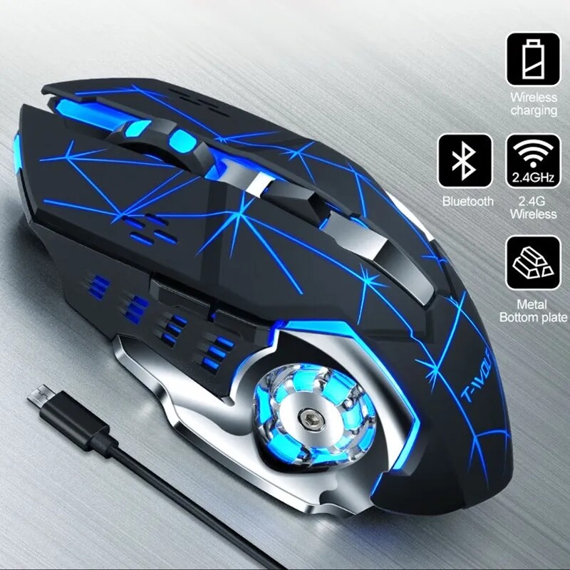 Wireless Gaming Mouse PC Rechargeable LED Light USB Computer Laptop Silent Mice
