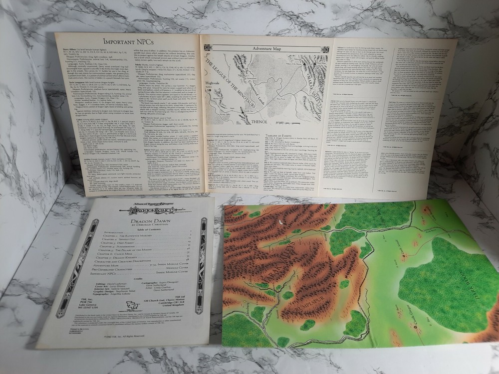 AD&D Dragon Dawn with Map Adventure Module - Dragonlance