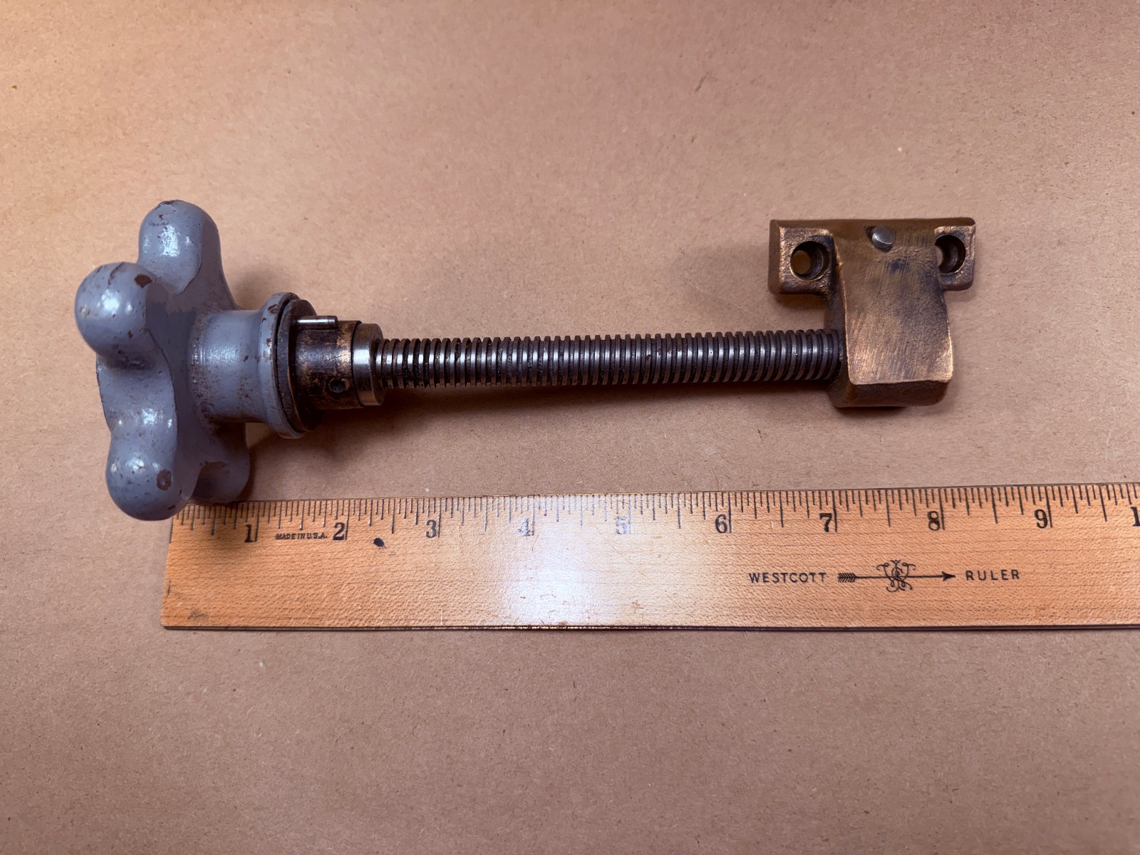 Vintatge Horizontal Milling Saddle Cross Slide Leadscrew Brass Nut + Knob