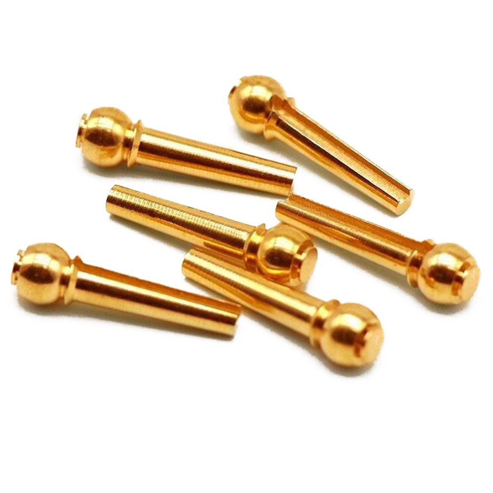 6Pack Acoustic Guitar Brass Bridge Fixed Pins Cone String Dot Solid String Nails