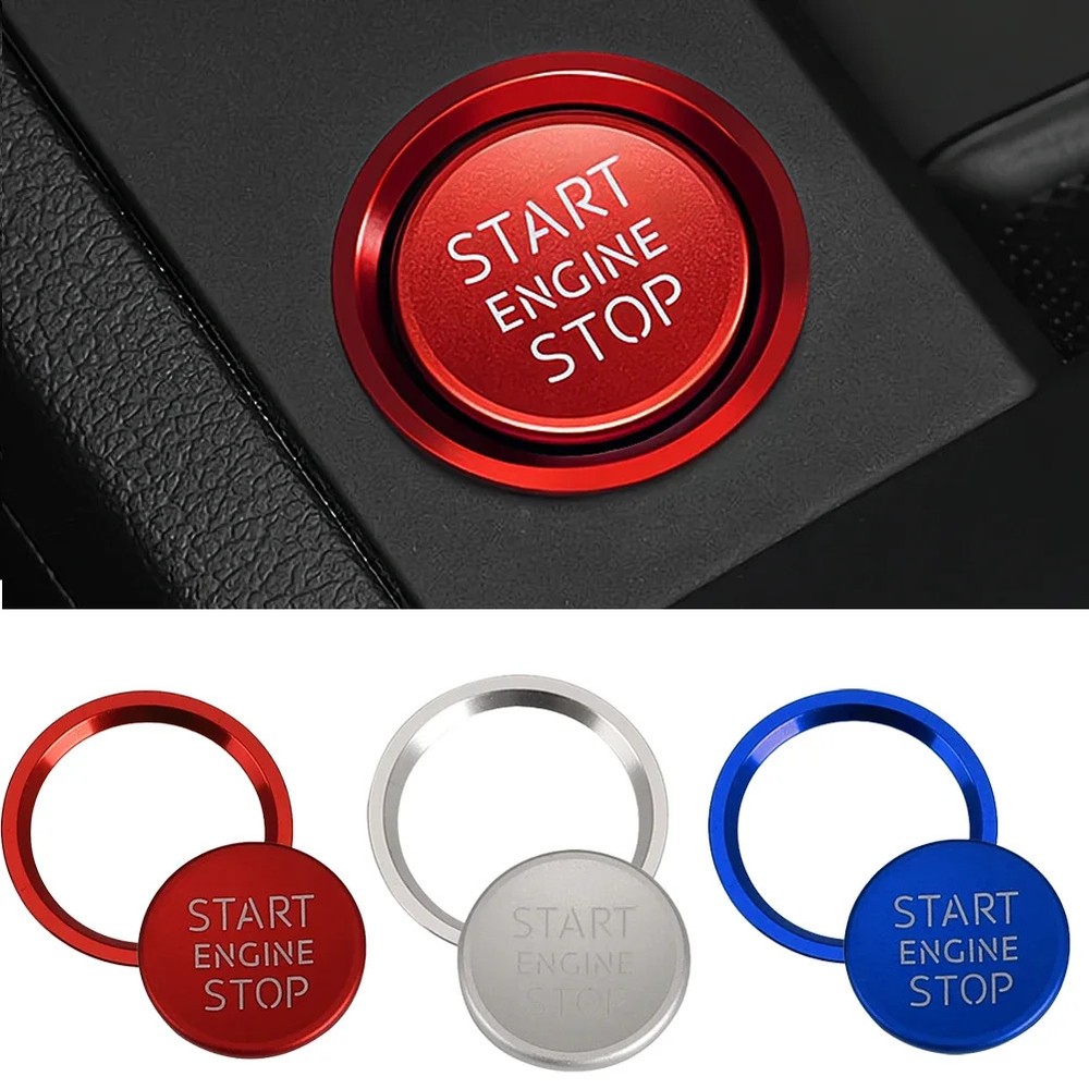 2Pcs/set  Auto Engine Start Stop Button Ring Cover Case Sticker For Audi A6 B8 A