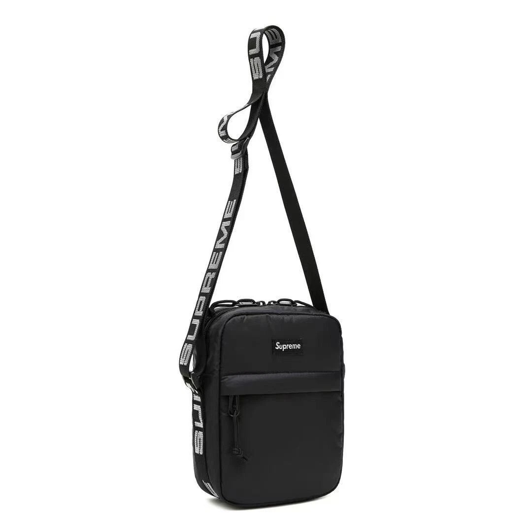 Supreme Black Shoulder Bag SS18 Unisex Men Woman Free shipping