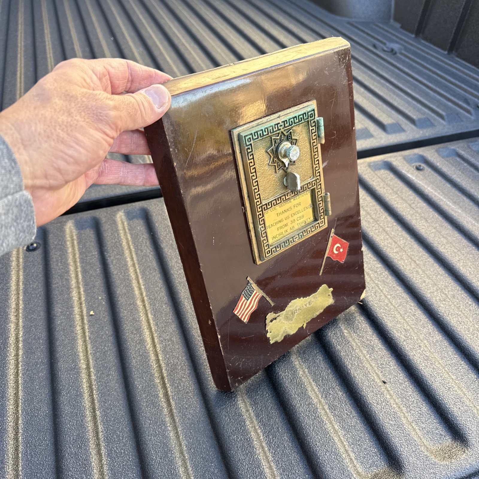 Vintage Brass Post Office Door Plaque-Col. Westover Incirlik AB Turkey