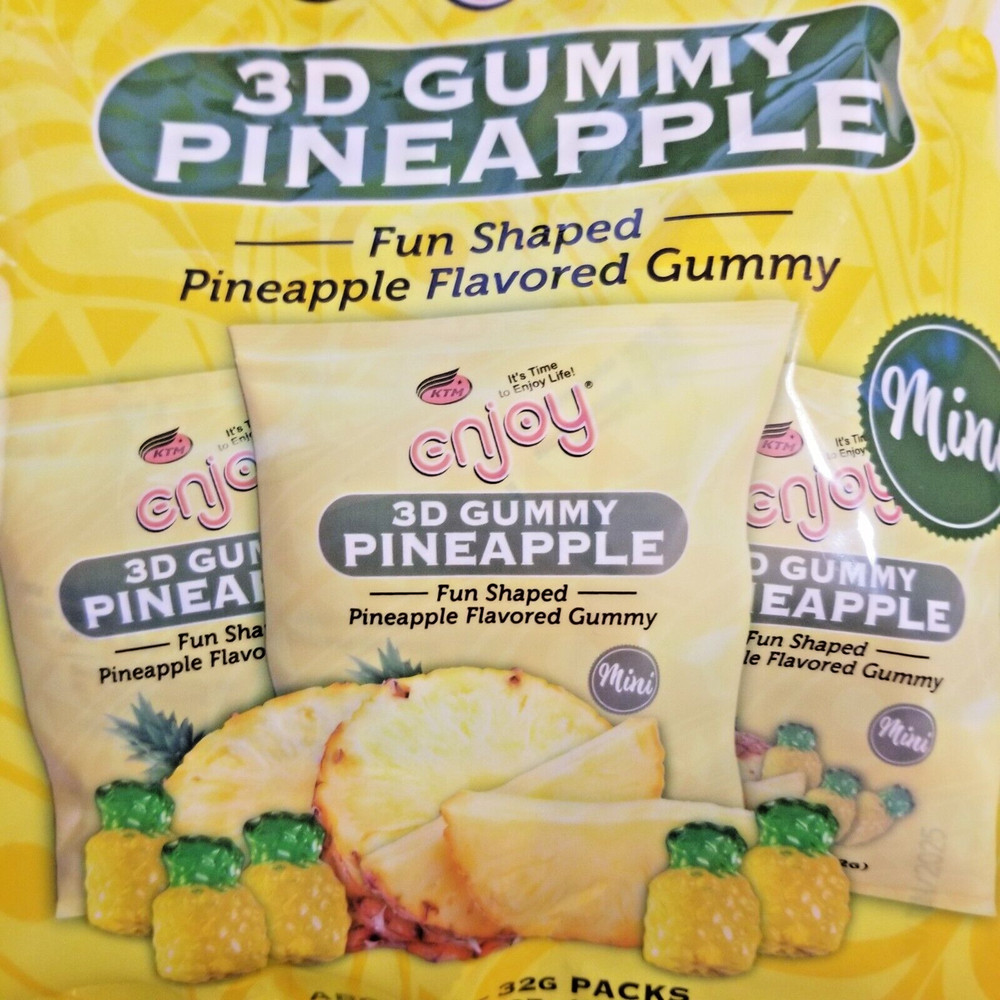 Enjoy 3D Pineapple Gummy Candy - 8 Pack Multipack, Fun Shaped, Sharing is Cool!