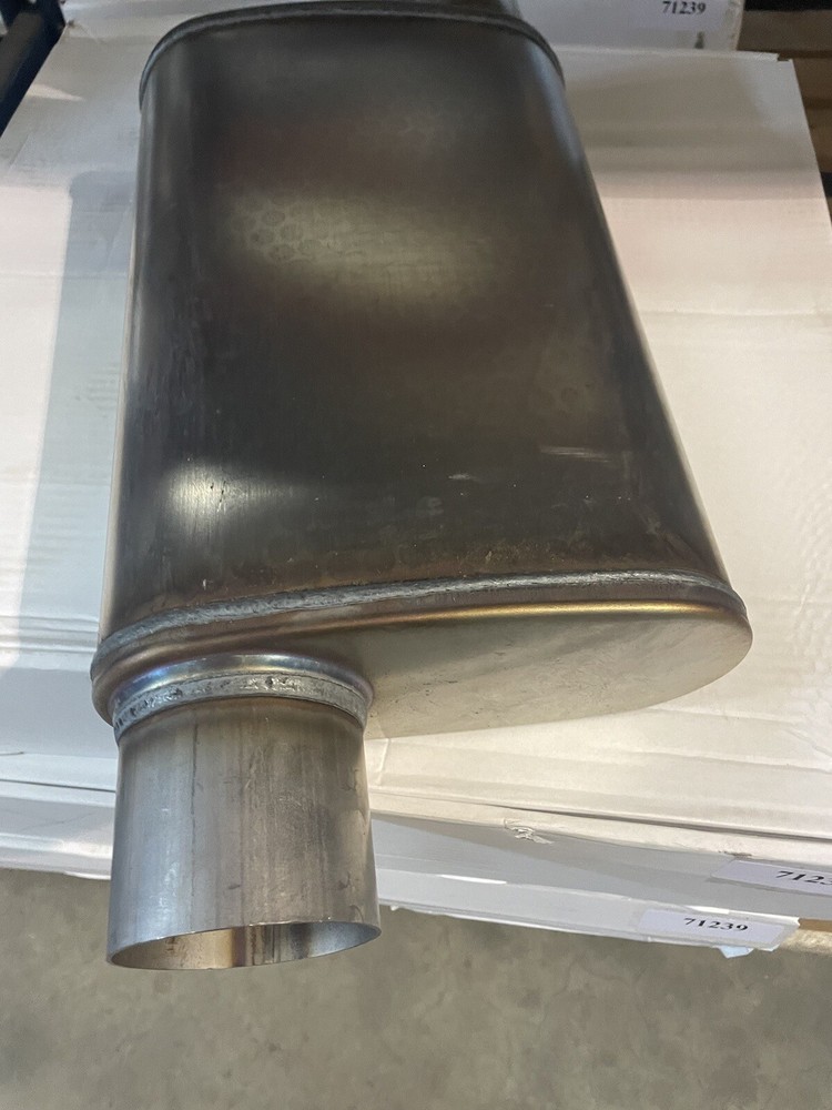 Rush Performance Perforated 3” Offset Inlet And Outlet Muffler Straight Through