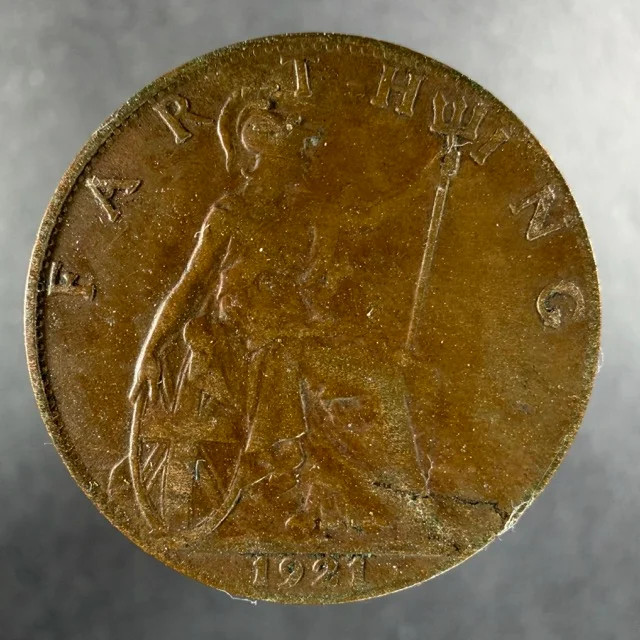 1921 Great Britain Farthing George V Britannia Reverse