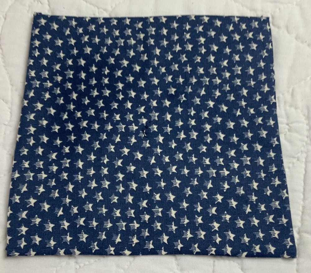 Antique Patchwork Quilt Table Topper, Square, Four Patch, Early Calicos, Blue