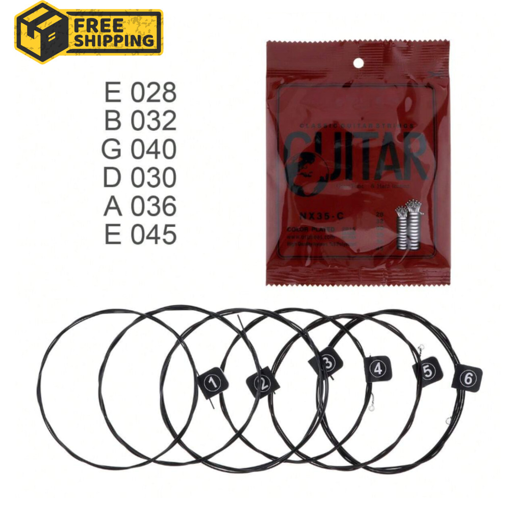 6pcs/Set Nylon Strings Classic Guitar String Great Tone & Hard Tension Strings