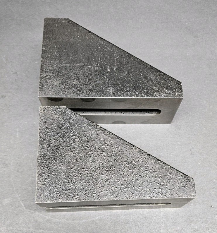 Pair 5½"x3⅝"x2⅝" Right Angle Set Up Fixture Plates Slotted Machinist Inspection