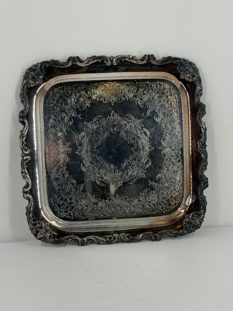 Vintage 1998 Silver plated International Silver Company Wilcox Serving Tray