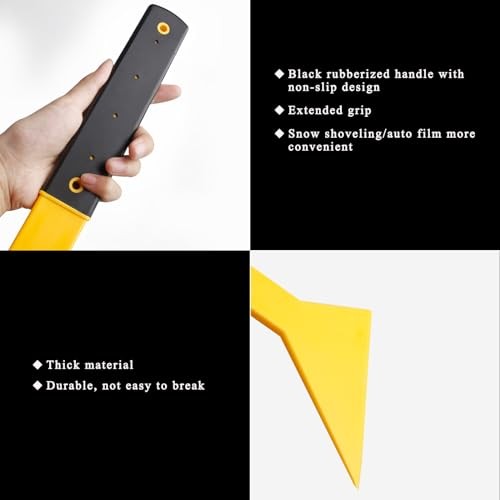 Window Tint Squeegee, Triangle Tinting Squeegee with Non-Slip Long Handle,