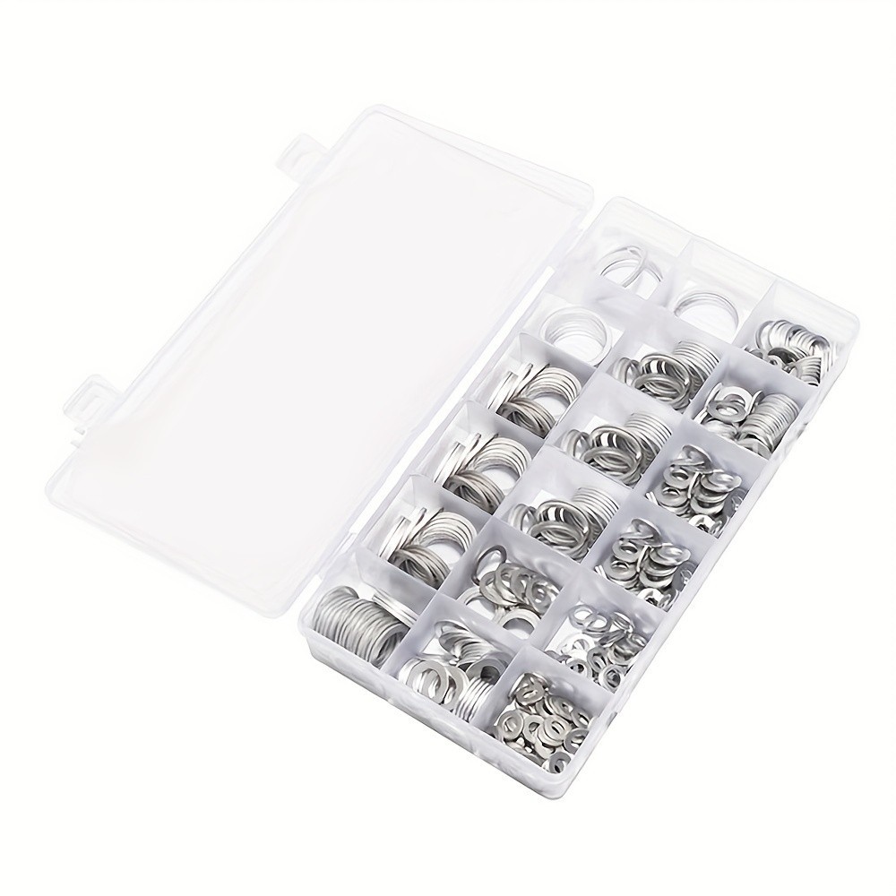 280Pcs Aluminum Flat Washer Kit - Multiple Sizes for Mechanical & DIY Repairs