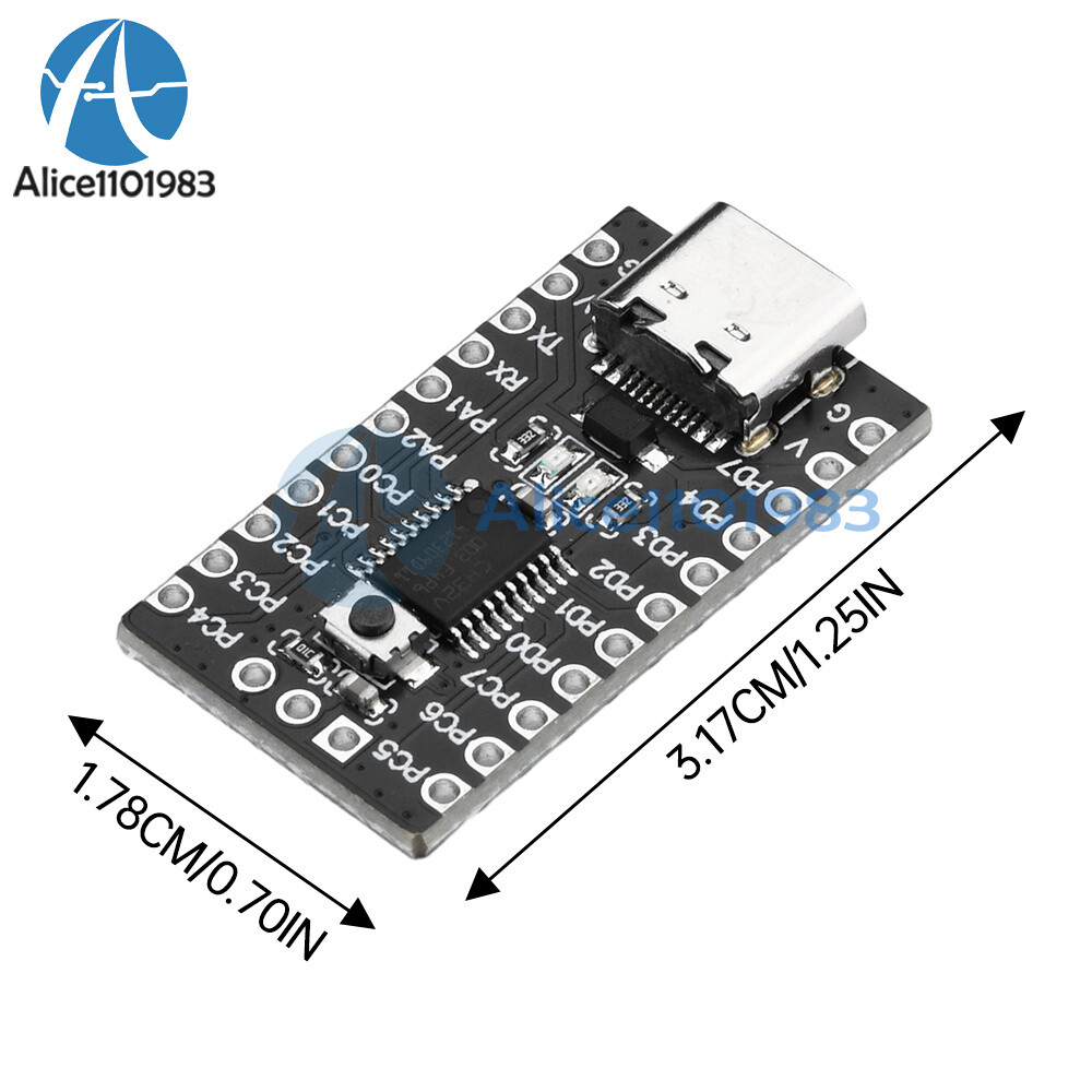5pcs CH32V003F4P6 Core Development Board 32-bit RISC-V Processor IIC SPI Type-C