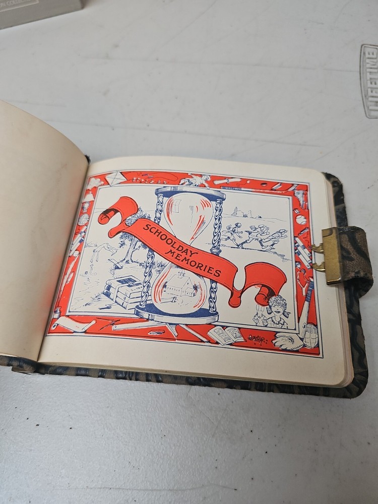 Gross 1936 School Autographs Memory Genuine Leather Book