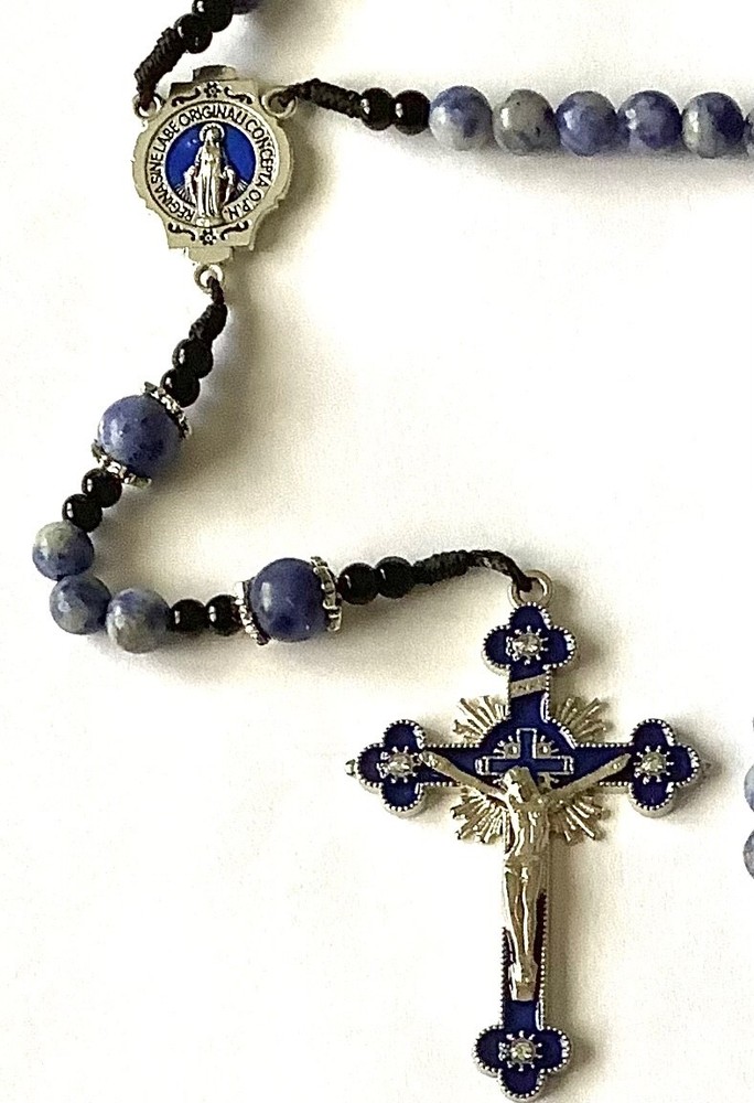 Denim Lapis gemstone Rosary