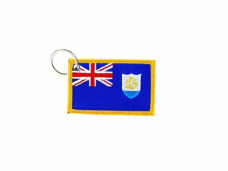 Anguilla Flag Embroidered Keychain Badge Patch