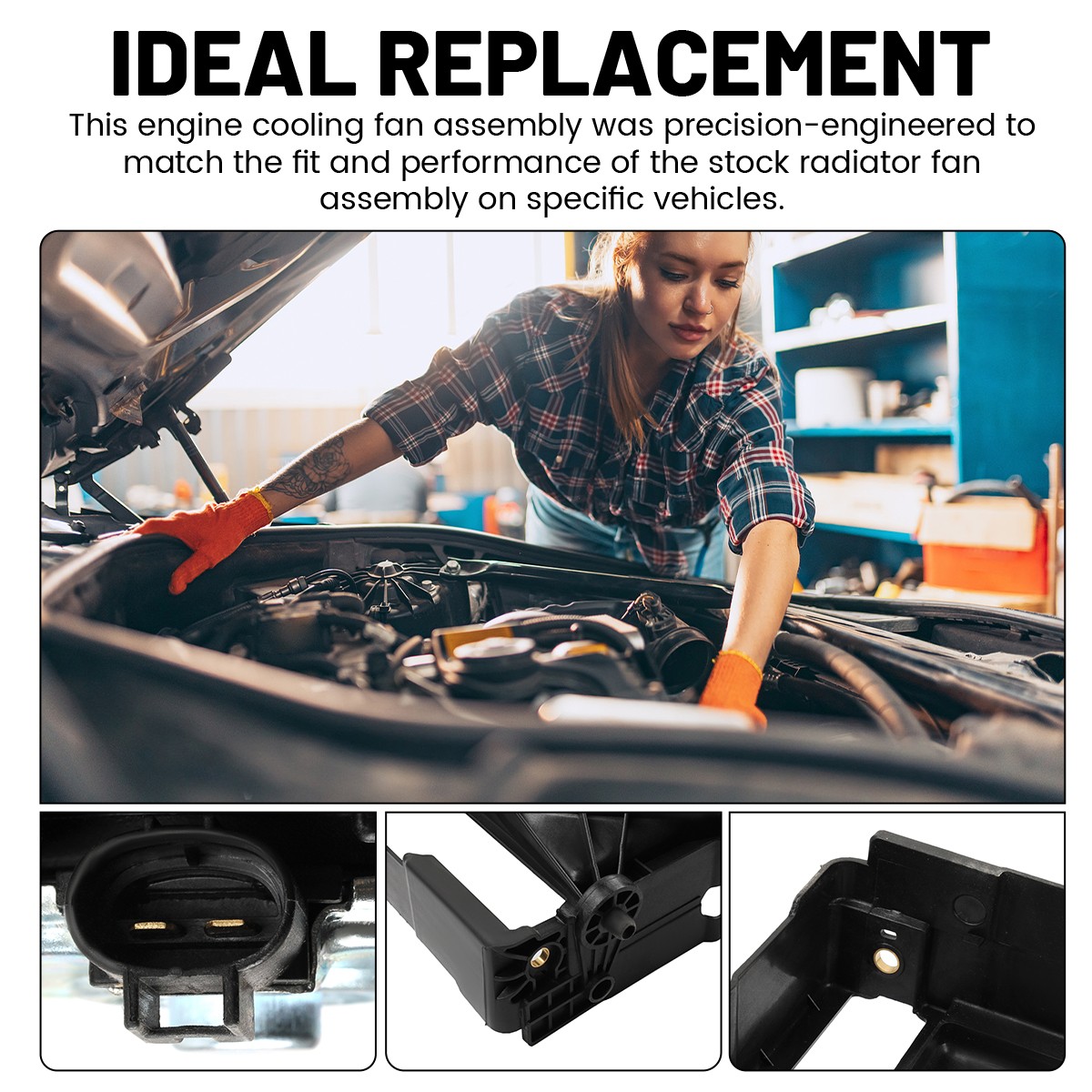 Radiator Cooling Fan Assembly for Toyota RAV4 2013 2014 2015 2016 2017 2018 2019