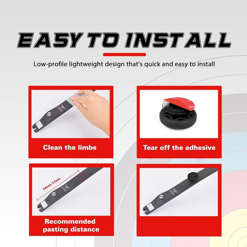 Archery Bow Stabilizer Solid Rubbe Limbs Vibration Damper for Youth Black