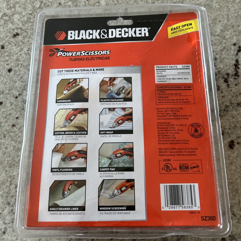 Black & Decker PowerScissors SZ360 Cordless Rechargeable Electric Scissors