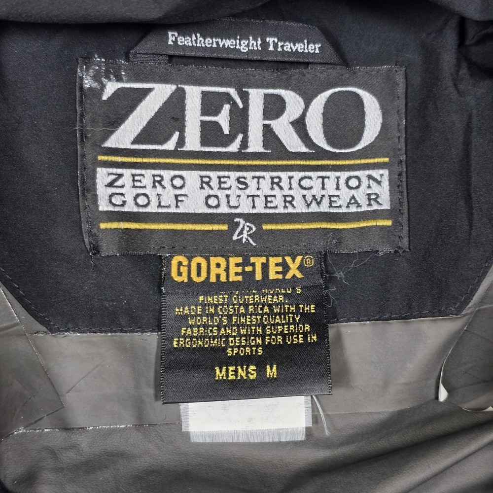 Zero Restriction Black Gore-Tex Golf Jacket Zip Off Sleeves Men Medium