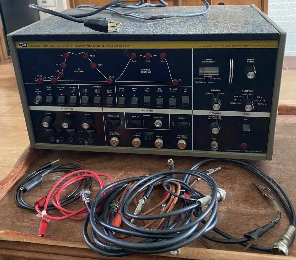 B&K Precision Model 415 Solid State Sweep/Marker Generator With Cords Untested