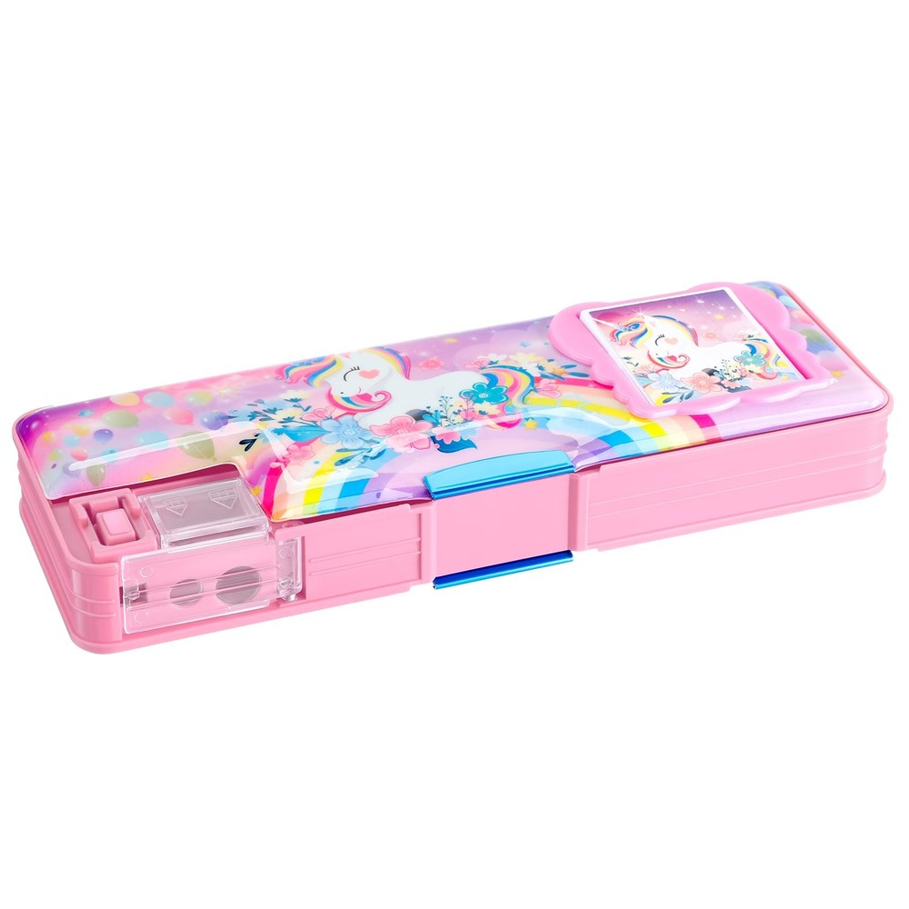 Unicorn Pencil Case with Calculator Sharpener Multifunction School Box