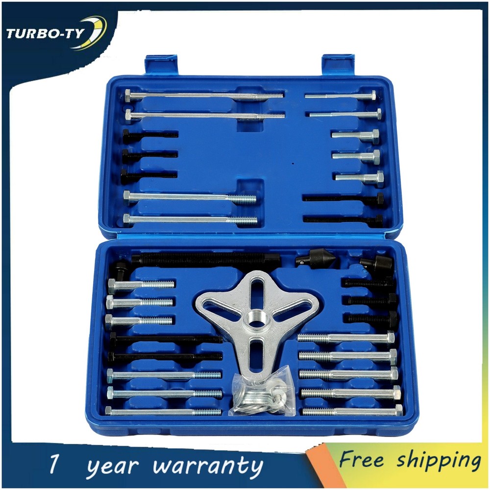 46Pc Harmonic Balancer Gear Puller Steering Wheel Kit with Case