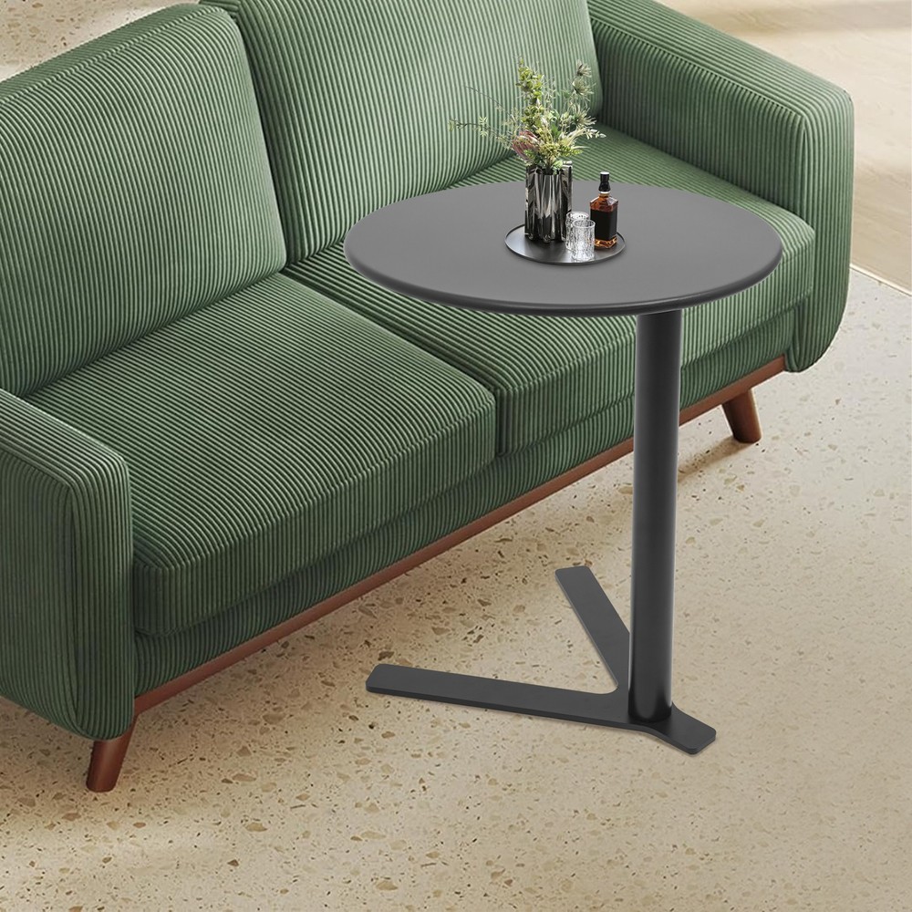 Round Side Table with Y-shaped Base, Side Table for Small Spaces,Couch End Table