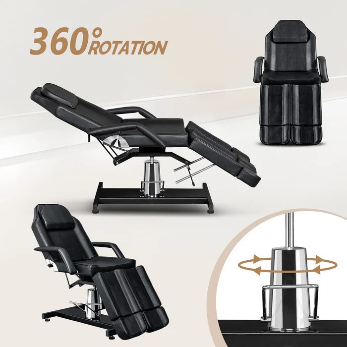 360° Swivel Tattoo Chair, Lash Chair Massage Table with 2 Adjustable Split Legs