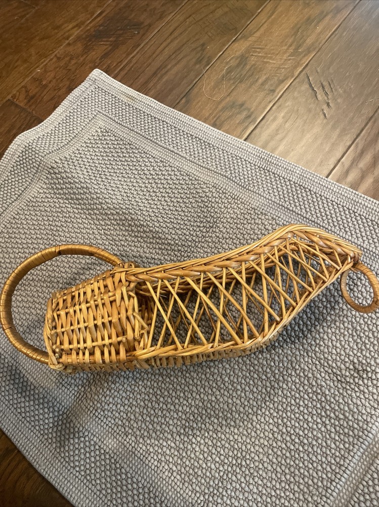 vintage wicker wine pourer