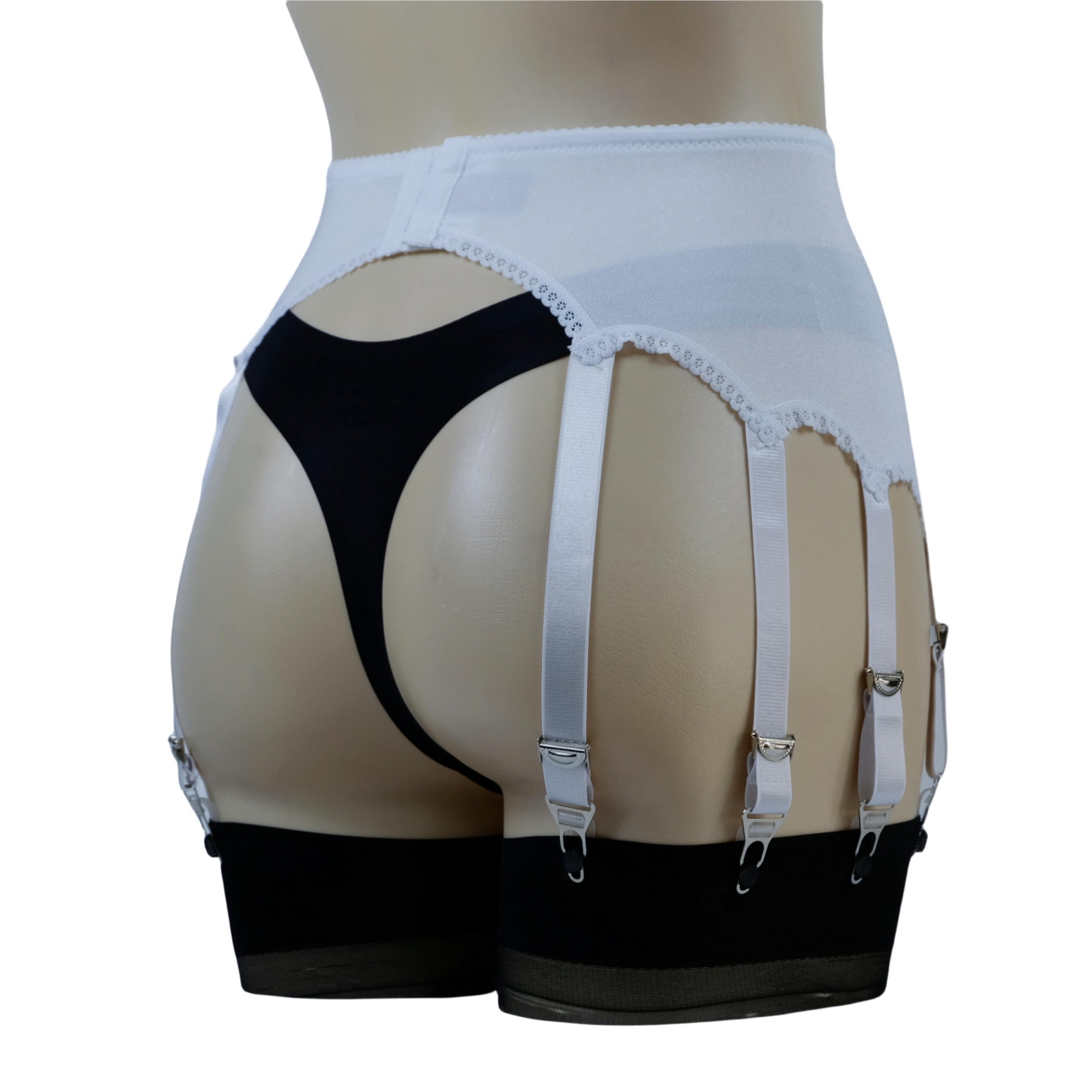 Luxallacki High Waist 10 Straps Garter Belt for Thigh Highs Girdle Metal Clips